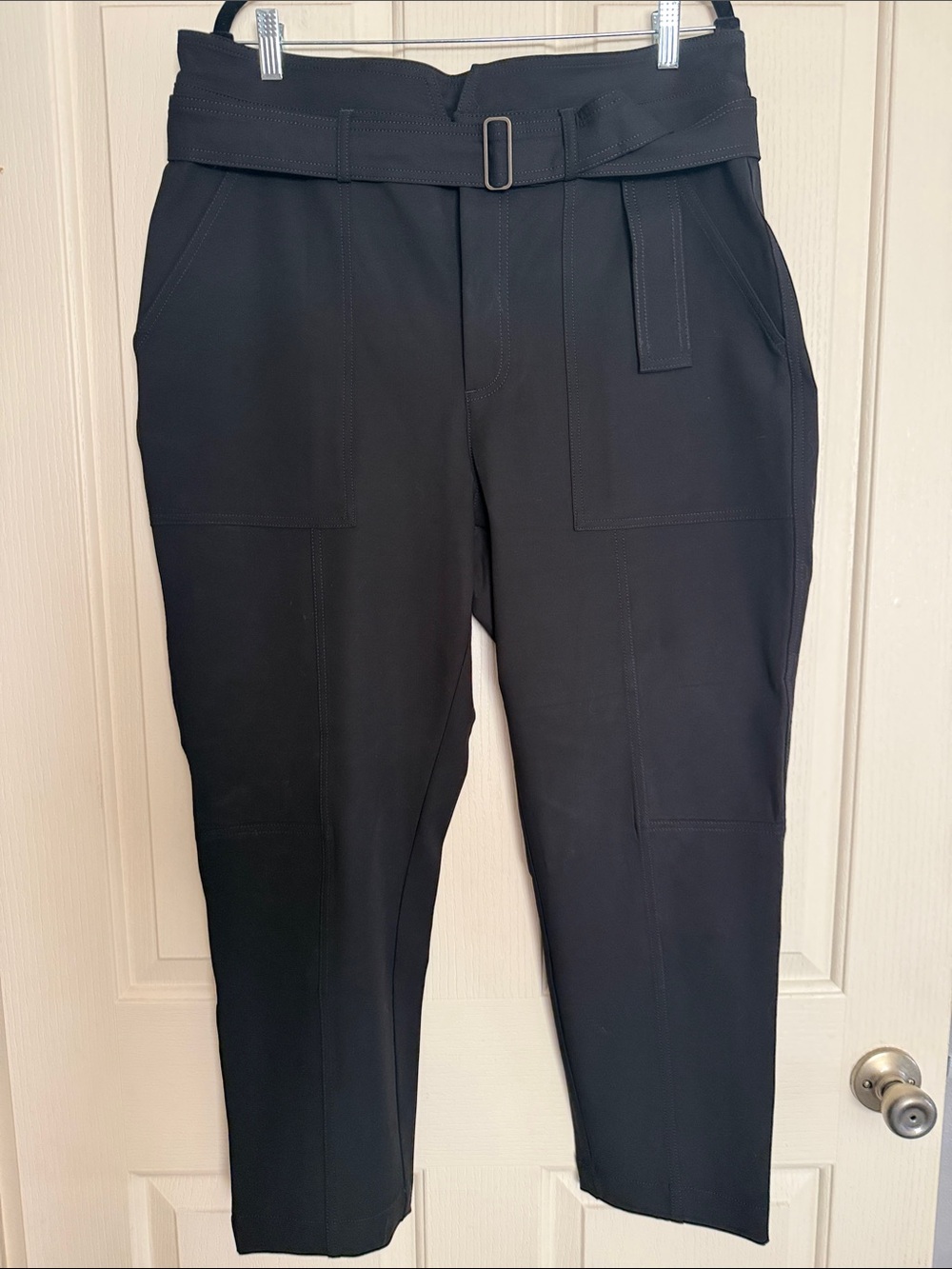 Banana Republic Black High-Rise Belted Women's Trousers